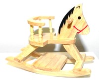 Dollhouse Miniature Rocking Horse Wood Toy Oak Finish 1:12 Scale Dollhouse Miniature Rocking Horse Wood Toy Oak Finish 1:12 Scale