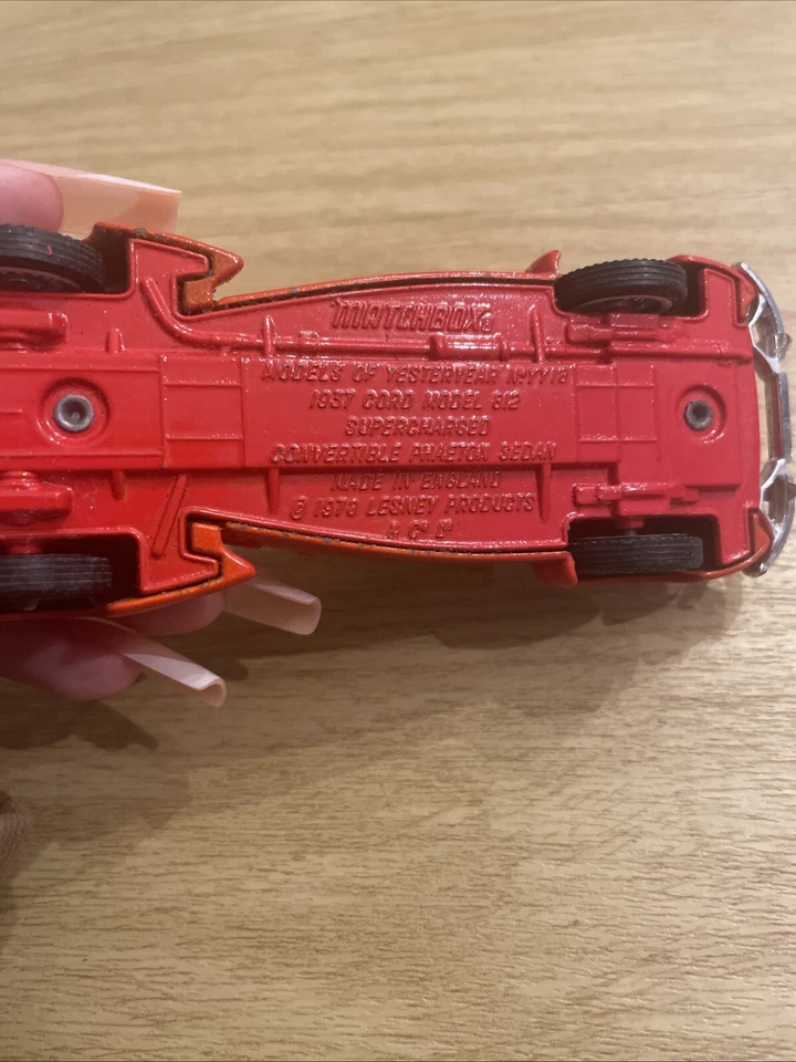 MATCHBOX YESTERYEAR YY-18 1937 CORD MODEL 812 SUPERCHARGED CONVERTIBLE PHAETON - Image 4 of 4