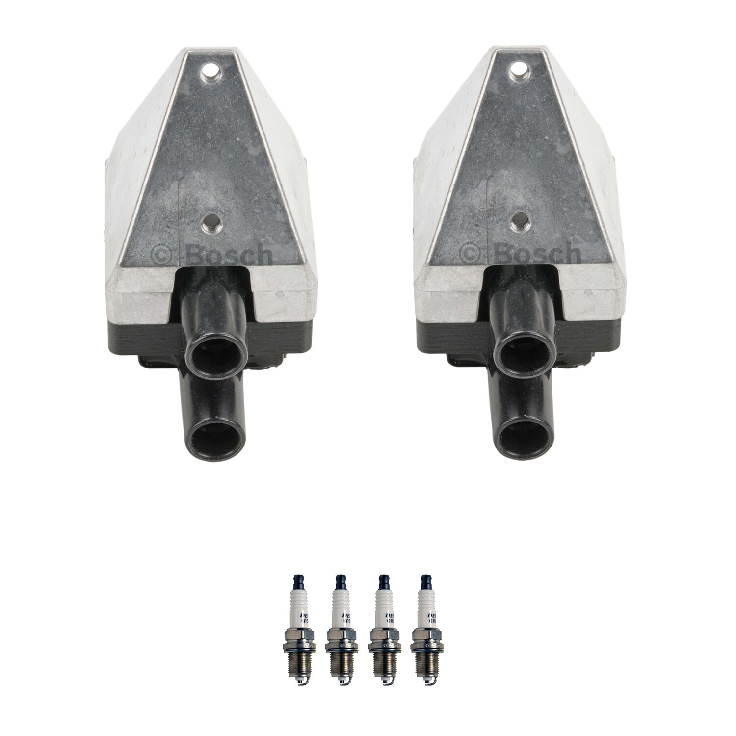 Bosch 2 Ignition Coil Denso 4 U-Groove Spark Plug Kit For W202 C220 2.2 L4