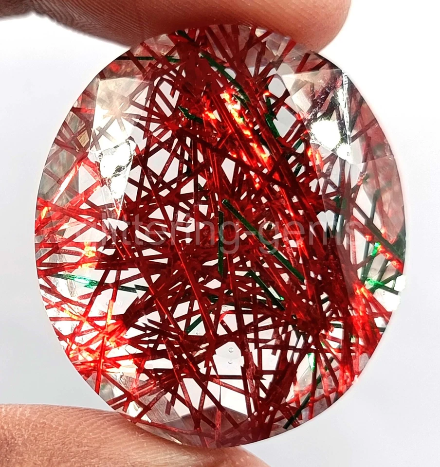 Red Rutilated Quartz 82.0 Ct Oval Cut IGL Transparent Loose Gemstone 5JJP - Image 2 of 4