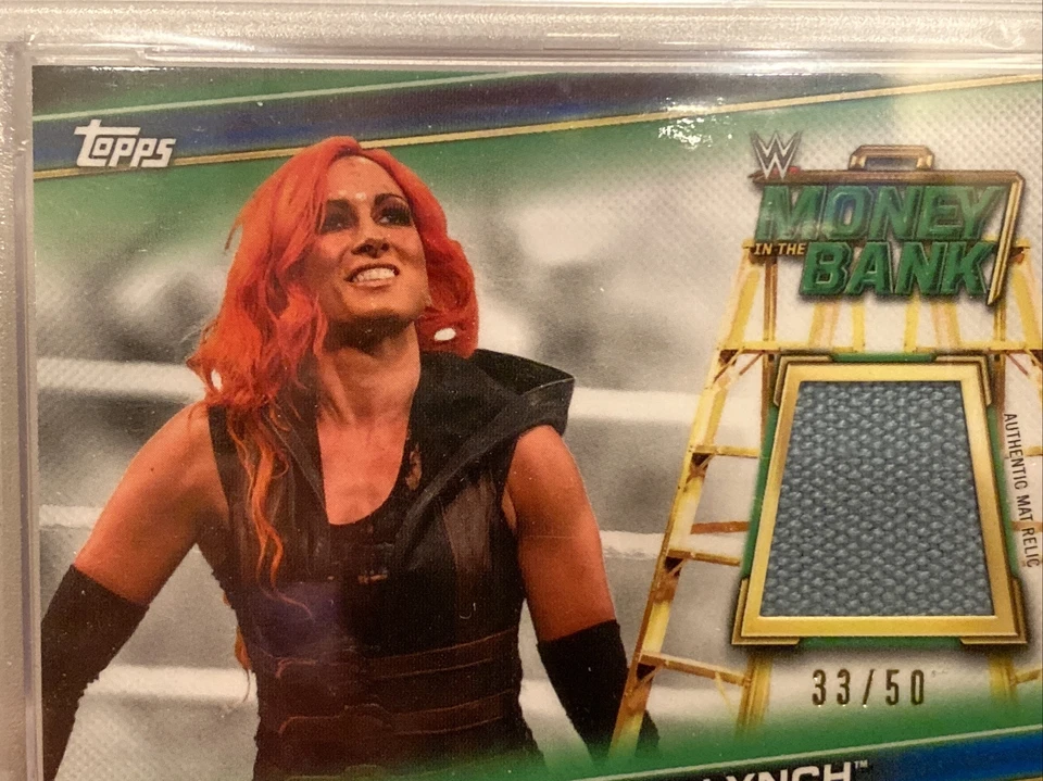 2019 Topps WWE Becky Lynch Mat Relic 33/50 Money In The Bank PSA 5 Pop 1 - Image 3 of 4
