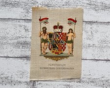 Principality of Schwarzburg Sondershausen Crown Coat of Arms Heraldry Fabric Printed Old