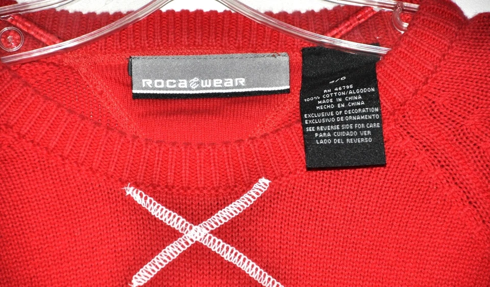 Suéter Roca Wear Rojo y Blanco Con Logo Frontal Manga Larga Niños Talla 5/6 Nuevo Sin Etiquetas Foto 2 de 3