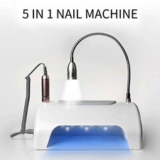 Manicure Machine 5in1 UV LED Nail Lamp Dryer Vacuum Cleaner Nail Drill Dust 96W