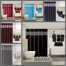 Geometric Design 15pc + 4pc Accessories Complete Bathroom Set Assorted ( 19pc)