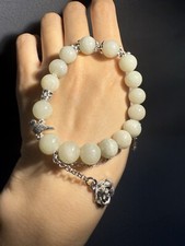 10.2mm 30.5g Unique Natura Shetei Cui Jade Elastic Bracelet/ Magpie Luck