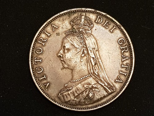 Genuine 1890 .925 Silver Queen Victoria Double Florin Coin - EF Condition - Picture 2 of 14