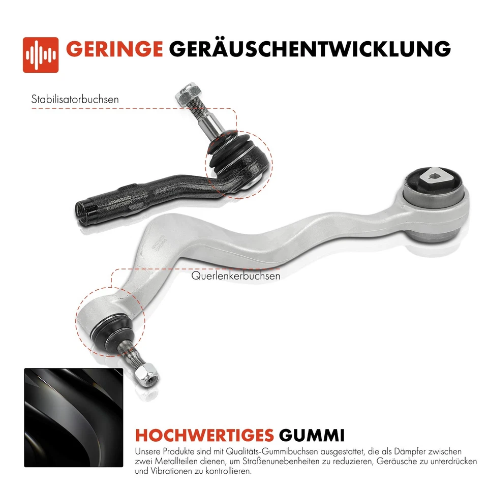 8PCS Front Control Arm Set Coupling Rod for BMW E60 2001-2010 E61 2004-2010 - Image 3 of 4