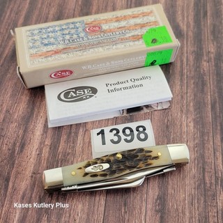 Case XX 63032 CV Medium Stockman Pocket Knife USA 2020 10 Dots Amber Bone