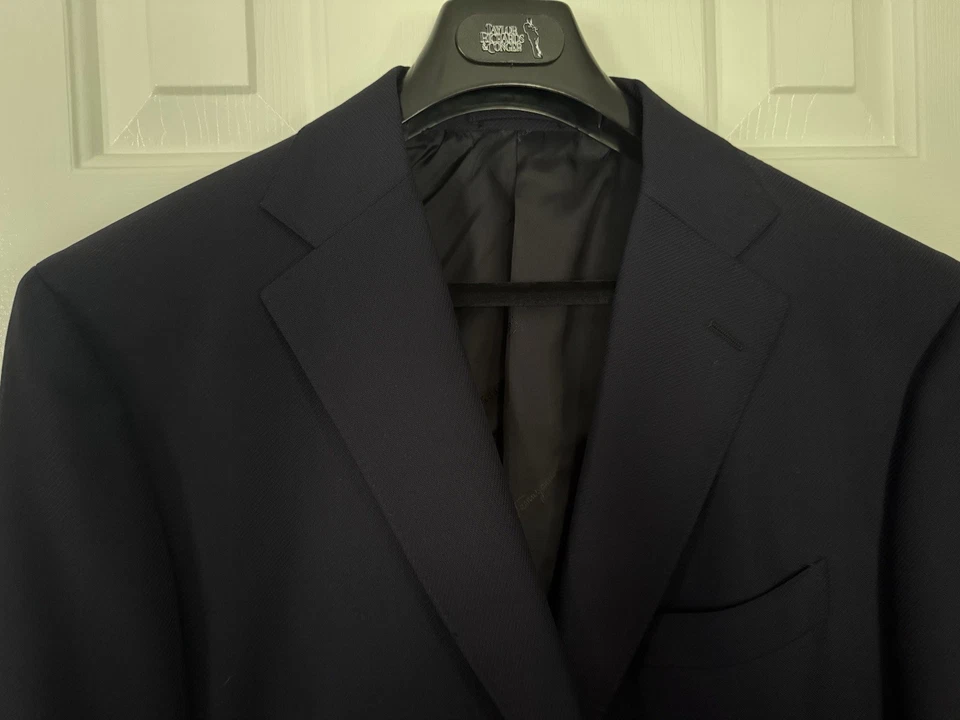 Salvatore Ferragamo Couture темно-синий Sport пальто куртка 52 R функциональные кнопки - Изображение 2 из 4