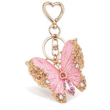 Butterfly Keychain,Charming Lovely Exquisite Small Pink Butterfly Pendant