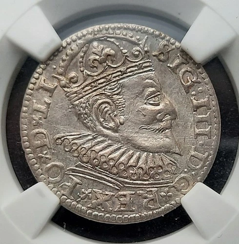 1594-GE Poland / Riga 3 Groschen, Grossus, Trojak. NGC MS61. Sigismund III Vasa