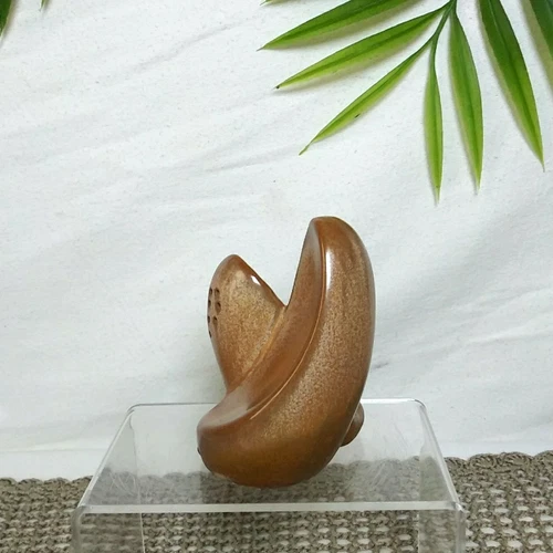 Frankoma Pottery 2-in-1 Split Salt & Pepper Shaker Vintage Lazy Bones Mid Mod