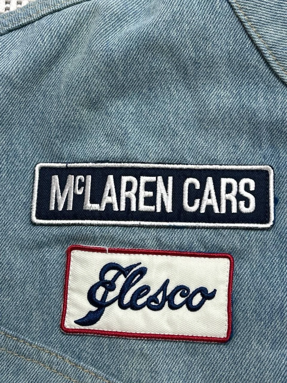 Levi's x McLaren Racing Jacket Mens Large Blue Cotton Denim Full Zip Bomber New image 4