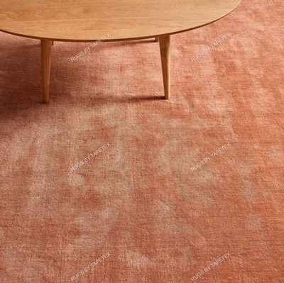 Hand Tufted Wool Rug, Solid Pale Copper Brown Area Rug For Bedroom | Living Room