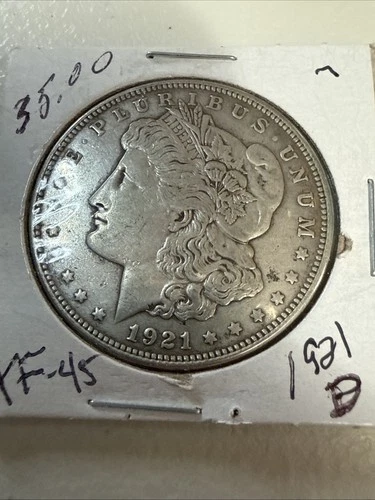 1921-D Morgan Silver Dollar In XF Condition