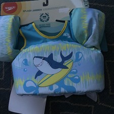 Speedo Splash Jammer Blue/Yellow Shark: Polyethylene Life Vest, Child 33-55 lbs