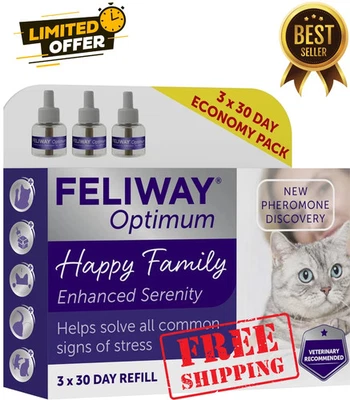 Feliway Optimum 30 Day Refill X 3 Value Pack | 48ml Optimum Refill 3 Pack Sale!