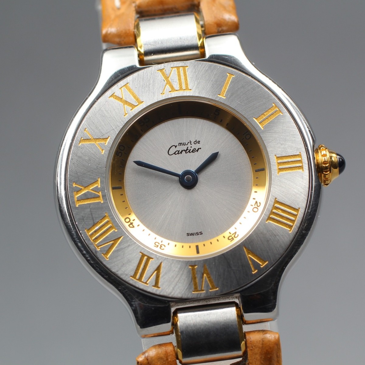 Cartier Must de Cartier 21 1340 28mm Silver Gold Quartz  display picture 1