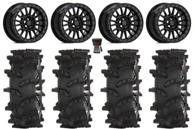 Valor V16 Bdlk 15'' Wheels Bk -12mm 33'' Outlaw Max Tires CFMoto ZForce Z10/Z10-4