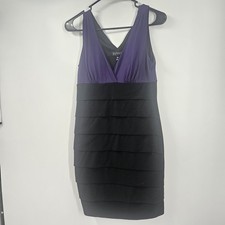 This Enfocus Studio Womens Size 6 Petite  cocktail dress Purple & Black