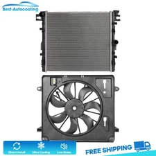 Aluminum Radiator and Cooling Fan Kit For 2007-2010 2011 Jeep Wrangler 3.8L V6