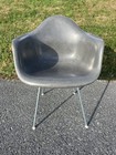 Vintage Herman Miller Chair Gray Fiberglass Shell mid century modern arm H Base