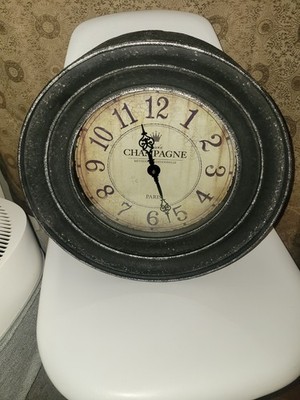 Uttermost Timeworks Champagne Paris Hanging Wall Clock Black Metal Frame Analog