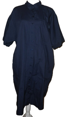 RSVP Longbluse Sommerkleid 4XL Kleid kurzarm dunkelblau Blusenkleid Baumwolle