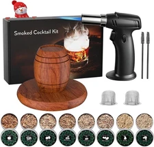 Cocktail Smoker Kit with Torch – 8 Flavors Wood Chips – Bourbon, Old Fashion