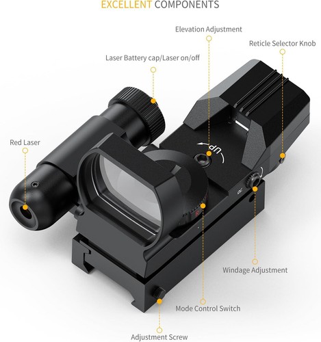 Feyachi Reflex Sight - 4 Reticle Red & Green Dot Sight Optics - Picture 3 of 7
