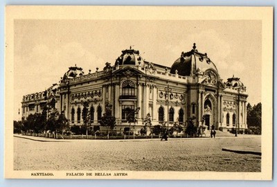 Santiago Chile Postcard Palace of Fine Arts c1930's Vintage Unposted