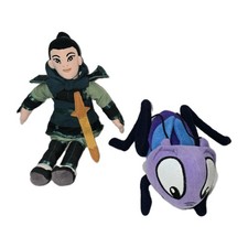Disney Bean Bag Plush Warrior Mulan 9 inch tall  Cricket 6 inch long 