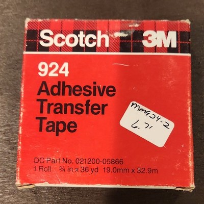 Scotch 3M 924 Adhesive Transfer Tape 3/4in x 36yd MPN  Vintage, Made In The USA