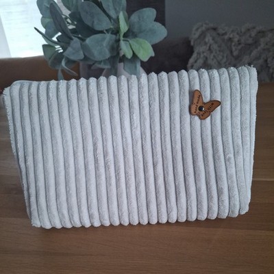 Kosmetiktasche Kulturbeutel Krimskramstasche  aus Cord hellbeige Unikat Handmade