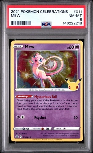 2021 POKEMON CELEBRATIONS #011 MEW PSA 8