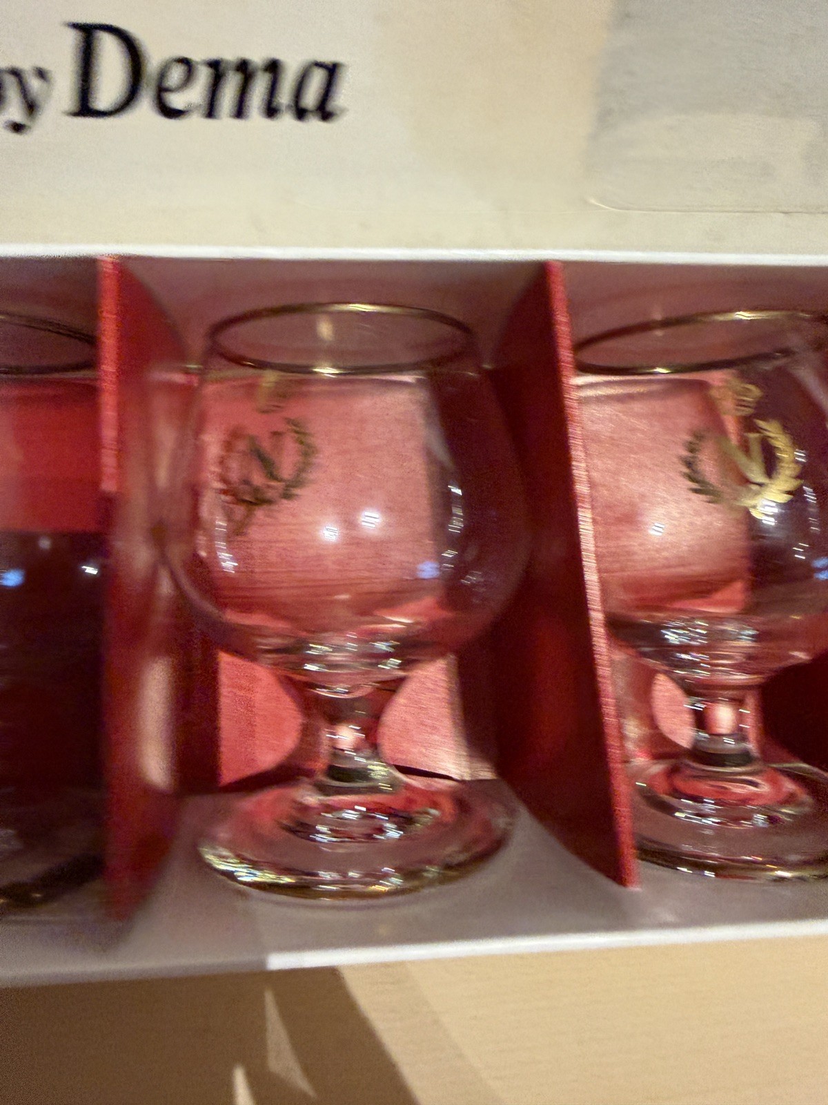 Vintage 1970s Brandies By Dema Made in England set of 6 napoleon brandy glasses
