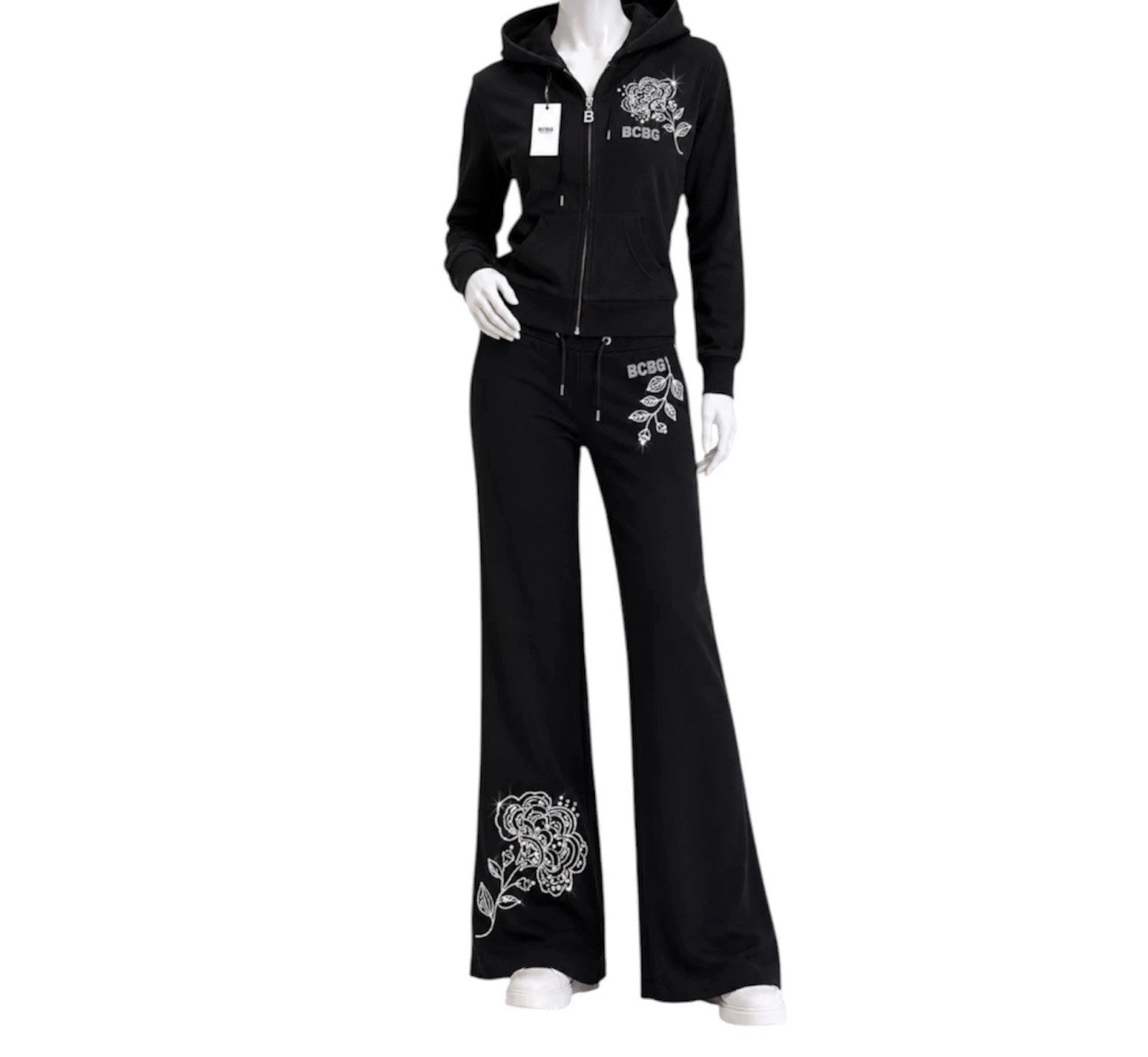 BCBG Womens Tracksuit/Max Azria Y2K early 2000s aesthetic L  Print Rose New