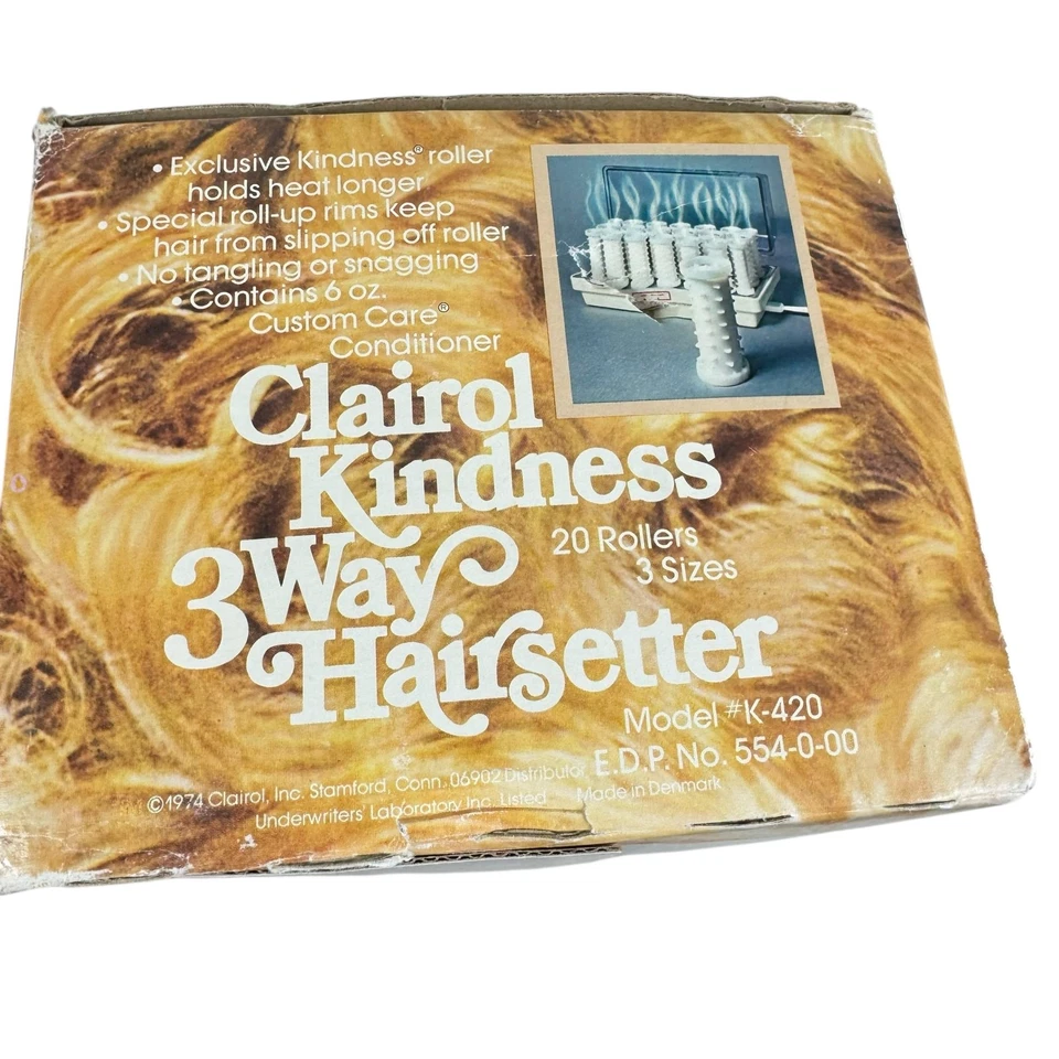 Vintage Clairol Kindness 3 Way Hairsetter 1974 Heated Mist 20 Curlers Plug In - Image 4 of 4