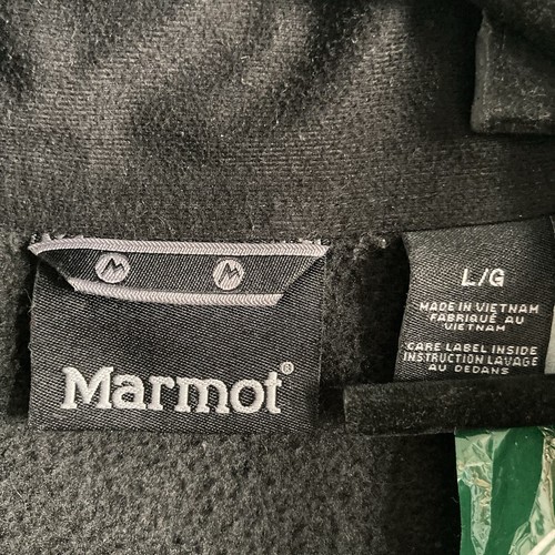 Marmot Drop Line Fleece Jacket Mens Large/Medium 1/2 Half Zip Grey Pocket Hiking - Picture 3 of 9