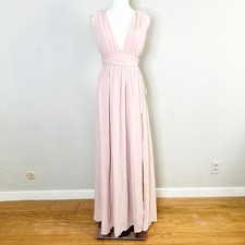 Lulus Maxi Dress Heavenly Hues Size Small Pink New V-Neck Sleeveless Chiffon