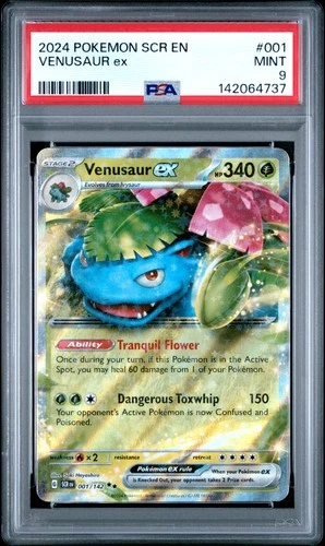 142064737 Venusaur ex 2024 Pokemon Stellar Crown #001 PSA 9