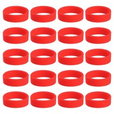 30Pcs Non-slip Silicone Rubber Ties 1.22 Inch for Art, Red