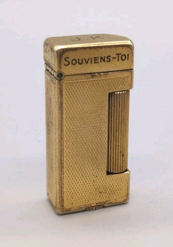 Vintage Dunhill Rollalite Petrol Lighter Gold Barleycorn PARTS/REPAIR