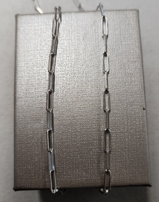 Shop LC Italienische 3 mm Büroklammer Kette Sterlingsilber 7,8 g Halskette 20 Zoll