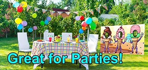 Ice Cream Hole in Face Cutout, 42 x 72 Inch, Photo Banner Backdrop, Face 