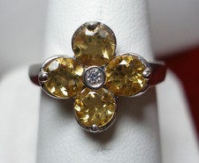 STERLING SILVER GENUINE CITRINE RING