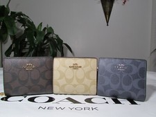 NWT Coach Snap Wallet In Signature Canvas C3309