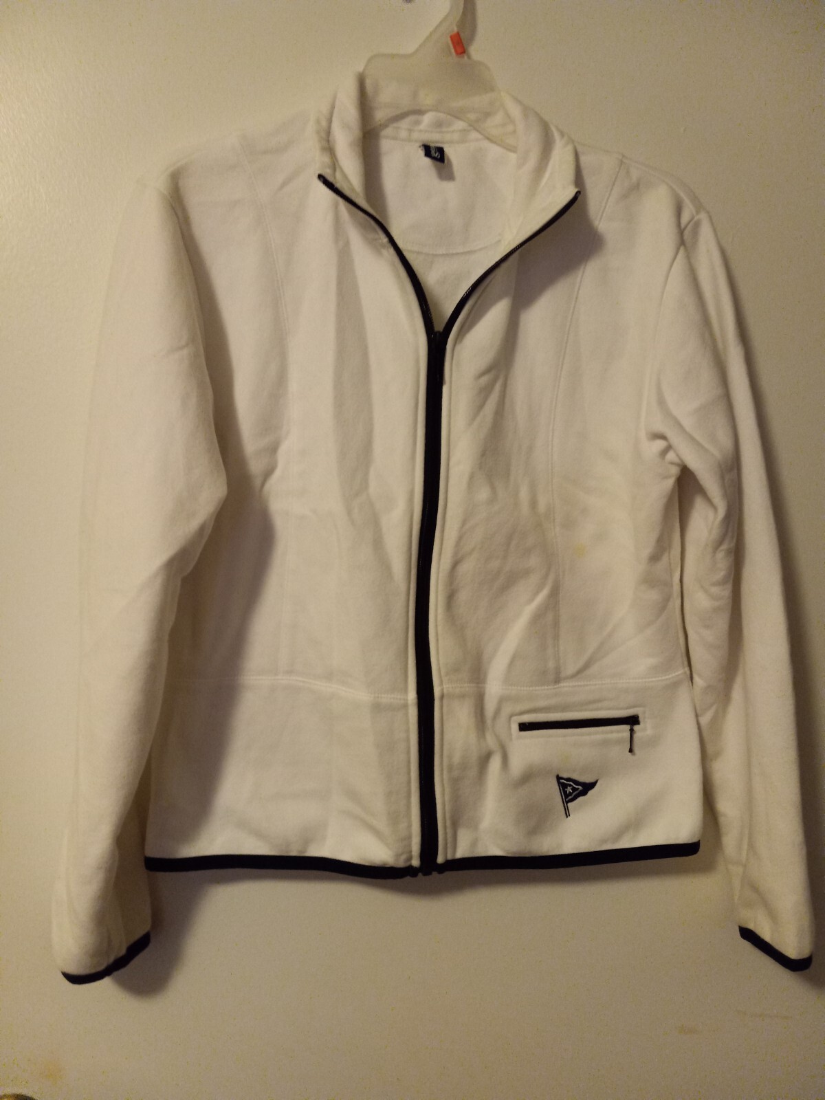 Gear Womens White Jacket Black Trim Size M Full Zip Zip Pocket eBay