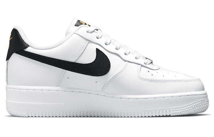 Nike Air Force 1 Low '07 Essential White Black Gold Mini Swoosh W